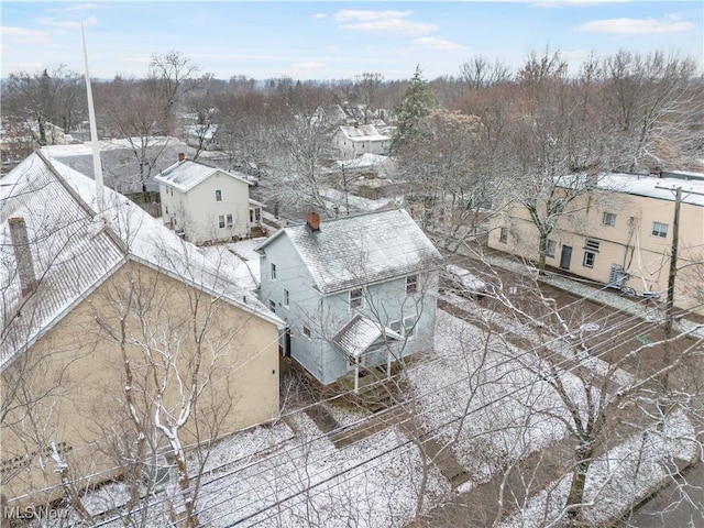 view of snowy aerial view