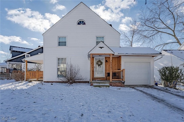 view of front of home with a garage