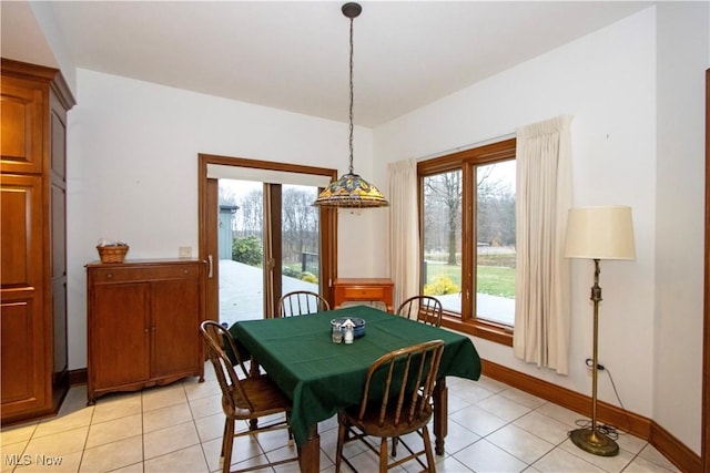 view of tiled dining room