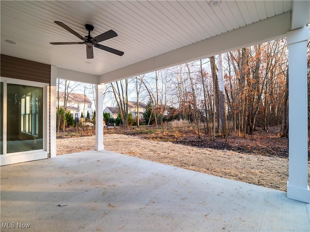 view of patio / terrace with ceiling fan