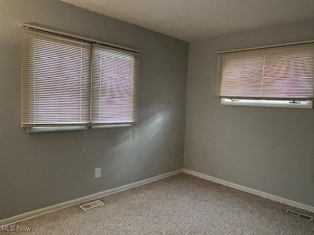 view of carpeted spare room