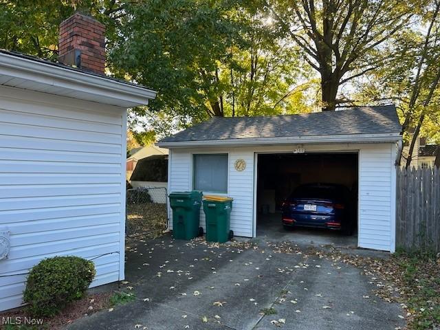 view of garage