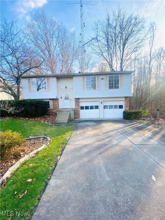 bi-level home with a garage