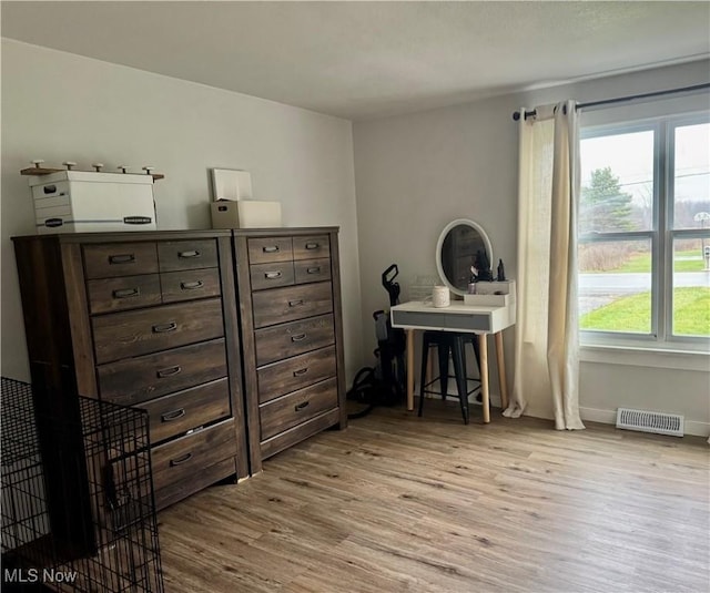 office area featuring light wood-type flooring