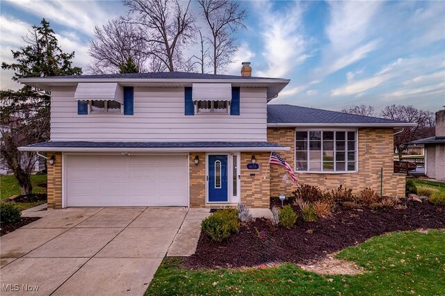 tri-level home with a garage