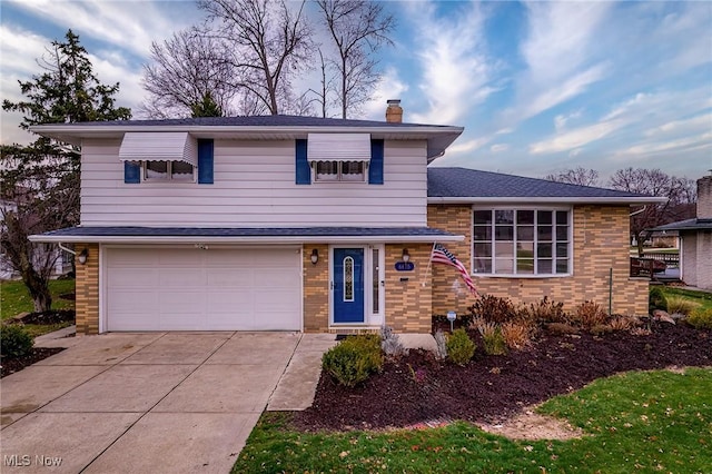 tri-level home with a garage