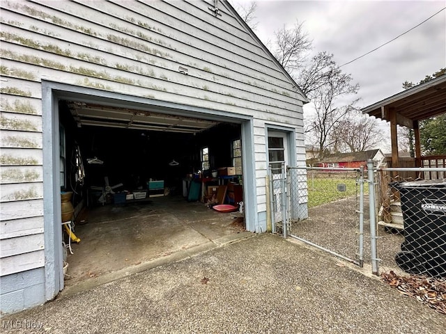 view of garage