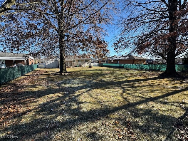 view of yard featuring a shed