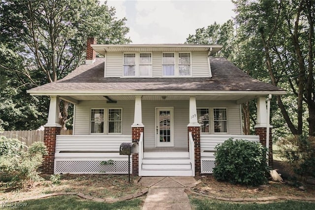 view of front of property with a porch