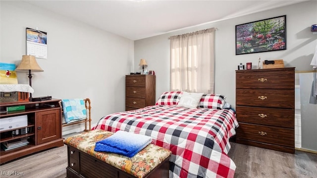 bedroom featuring light hardwood / wood-style flooring