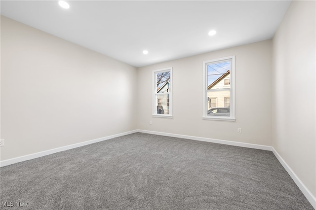 view of carpeted spare room