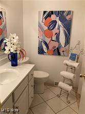 7355 W Blvd, Youngstown, OH 44512 - bathroom featuring tile patterned flooring, toilet, and vanity