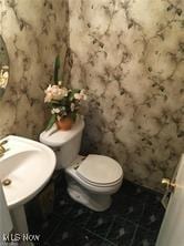 7355 W Blvd, Youngstown, OH 44512 - bathroom featuring toilet and wallpapered walls