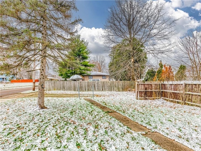 view of yard with fence