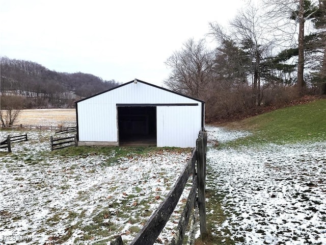 view of snow covered structure