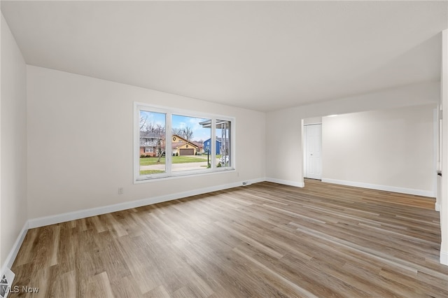 empty room featuring light wood-type flooring