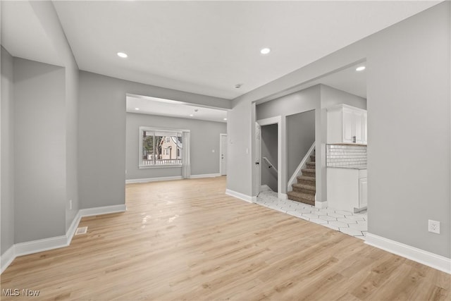 empty room featuring light wood-type flooring