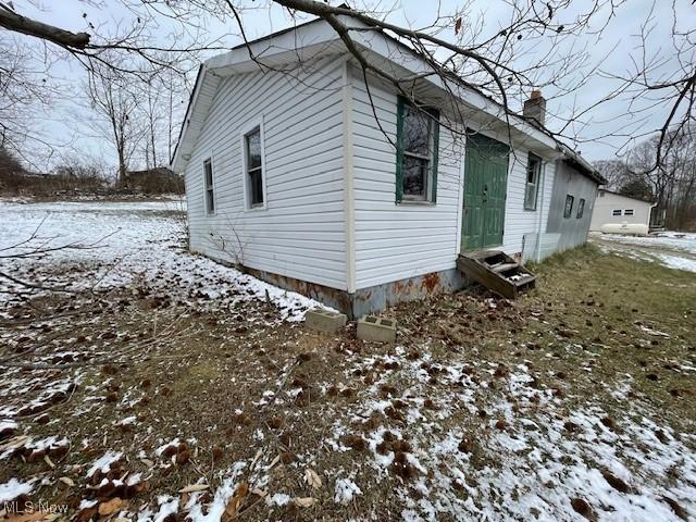 view of snowy exterior