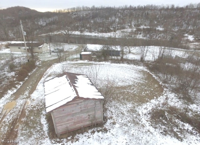 view of snowy aerial view