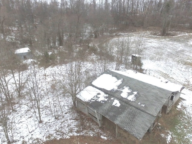 view of snowy aerial view