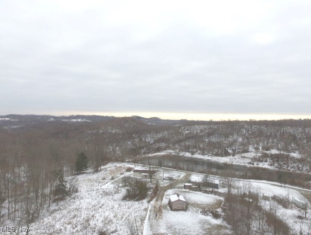 view of snowy aerial view