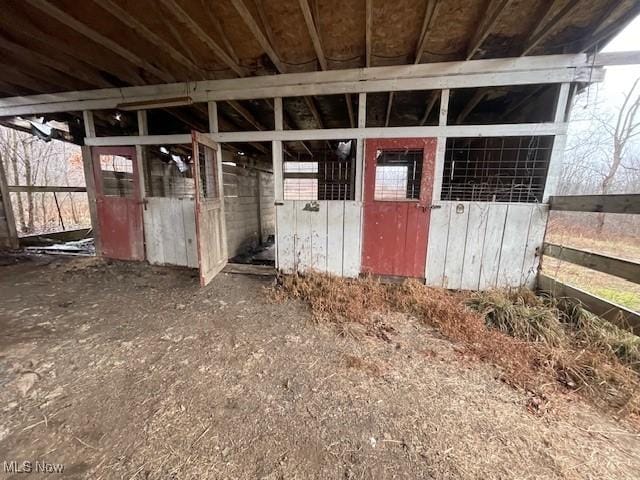 view of horse barn