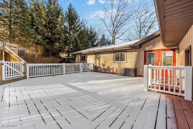 deck featuring french doors