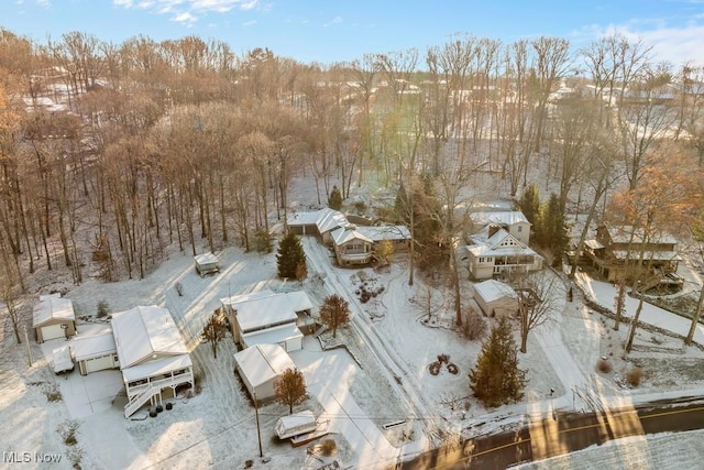 view of snowy aerial view