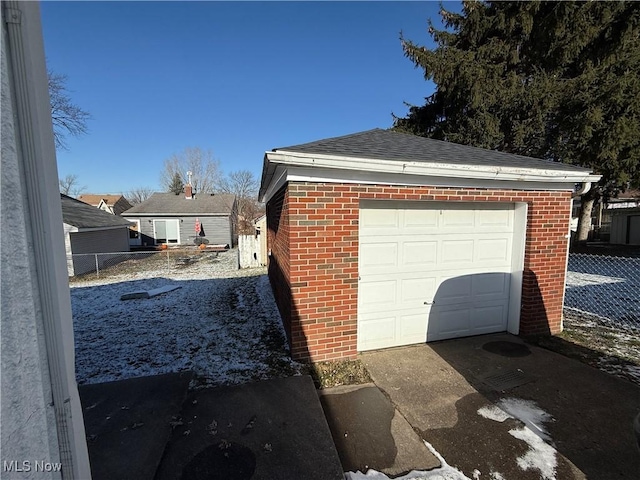 view of garage