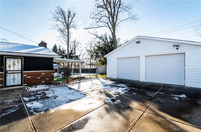 view of garage