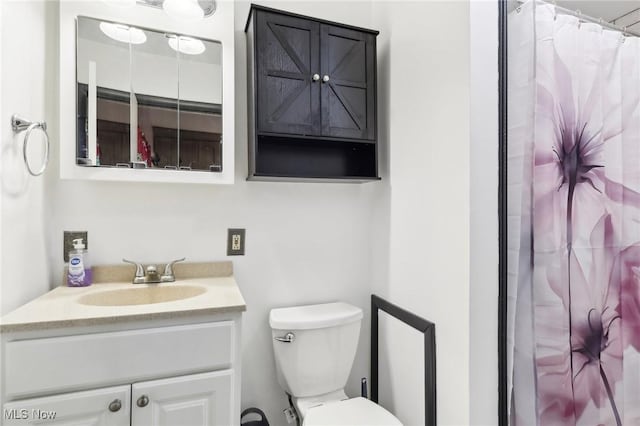 1503 Difford Dr, Niles, OH 44446 - full bathroom featuring vanity, toilet, and a shower with curtain