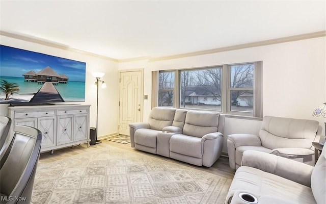 1503 Difford Dr, Niles, OH 44446 - living room featuring light wood-type flooring, ornamental molding, and baseboards