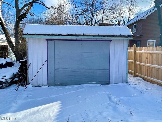 view of snow covered structure