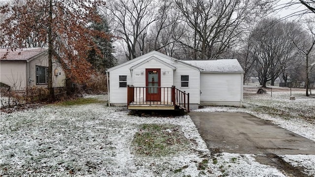 view of snow covered structure