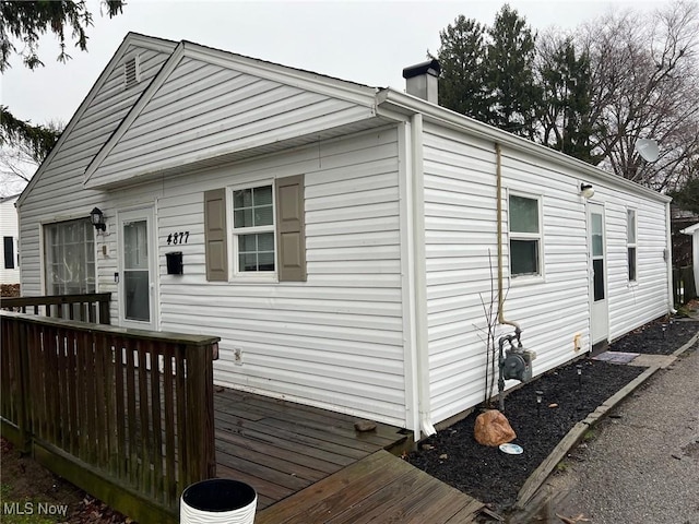 view of front of home with a deck