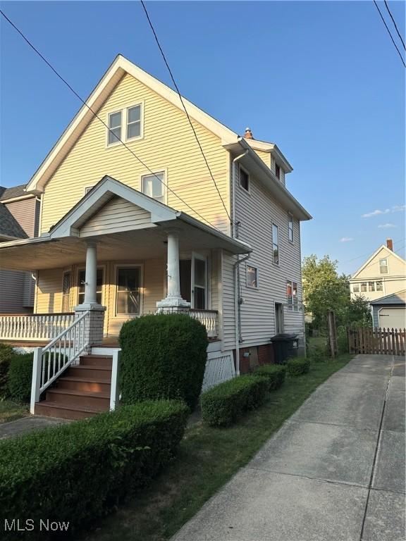 exterior space with covered porch