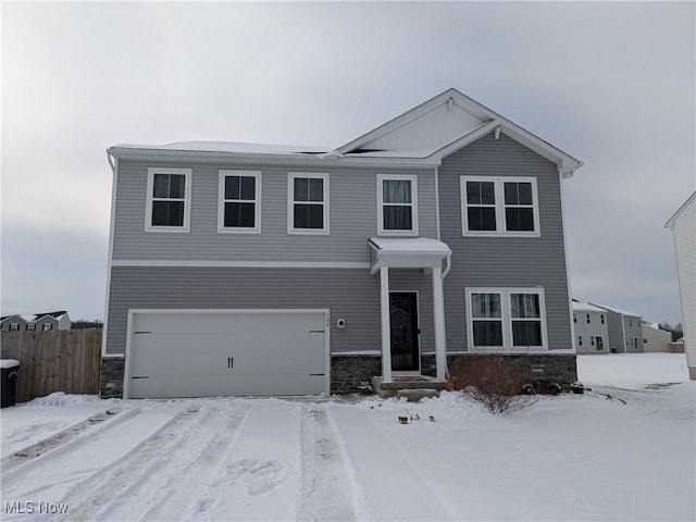 view of front of home featuring a garage