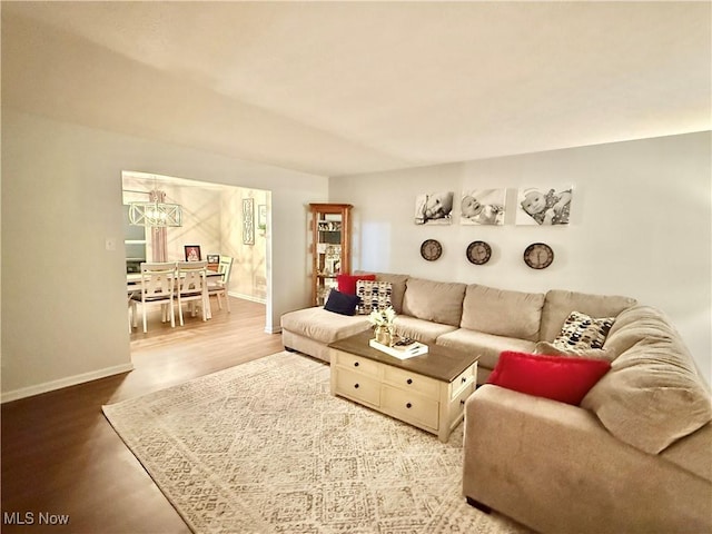 living room featuring hardwood / wood-style floors