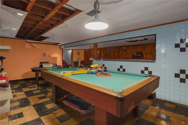 1956 Bluff Ave, Columbus, OH 43212 - recreation room featuring billiards table and tile walls