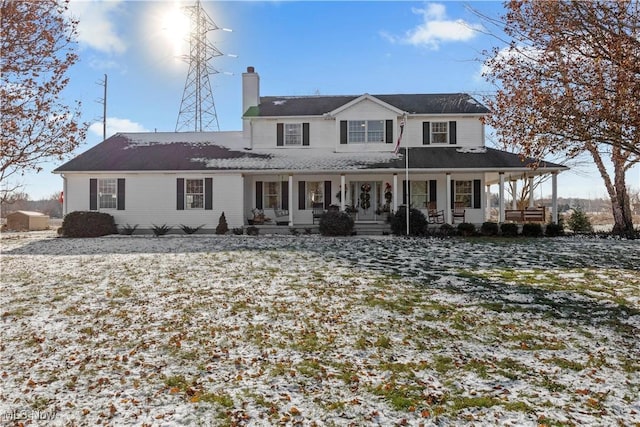 view of front of home with covered porch