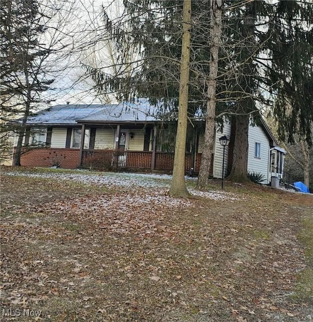 view of front of home with a porch