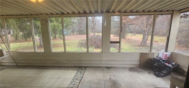 view of unfurnished sunroom