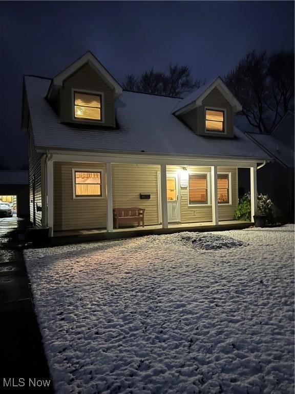 exterior space featuring a porch