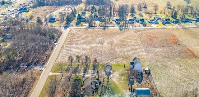 bird's eye view with a rural view