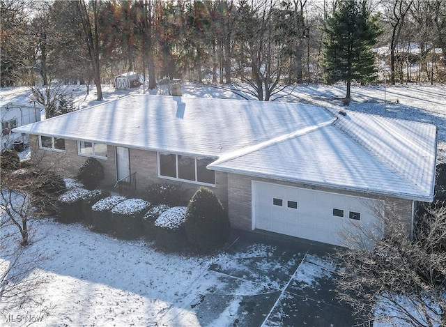 exterior space featuring a garage