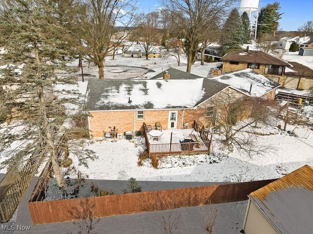 view of snowy aerial view