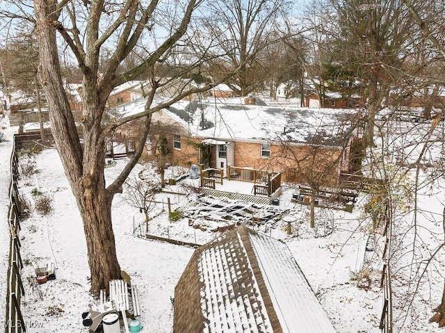 view of snowy aerial view