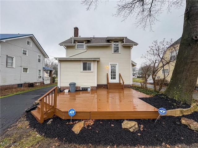 rear view of house with a deck