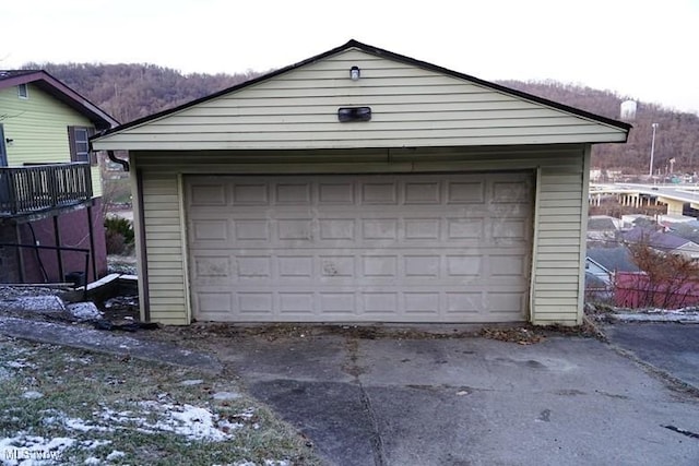 view of garage