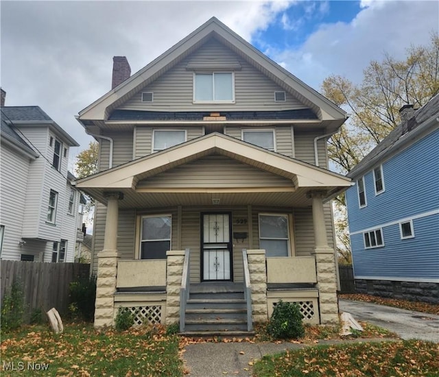 view of front facade with a porch